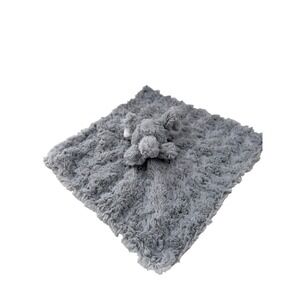 Elegant Baby Elephant Lovie Security Blanket Grey Faux Fur Plush Comforter